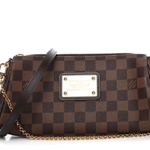 AUTHENTIC LOUIS VUITTON Eva Clutch Damier Ebene Discontinued EXCELLENT CONDITION